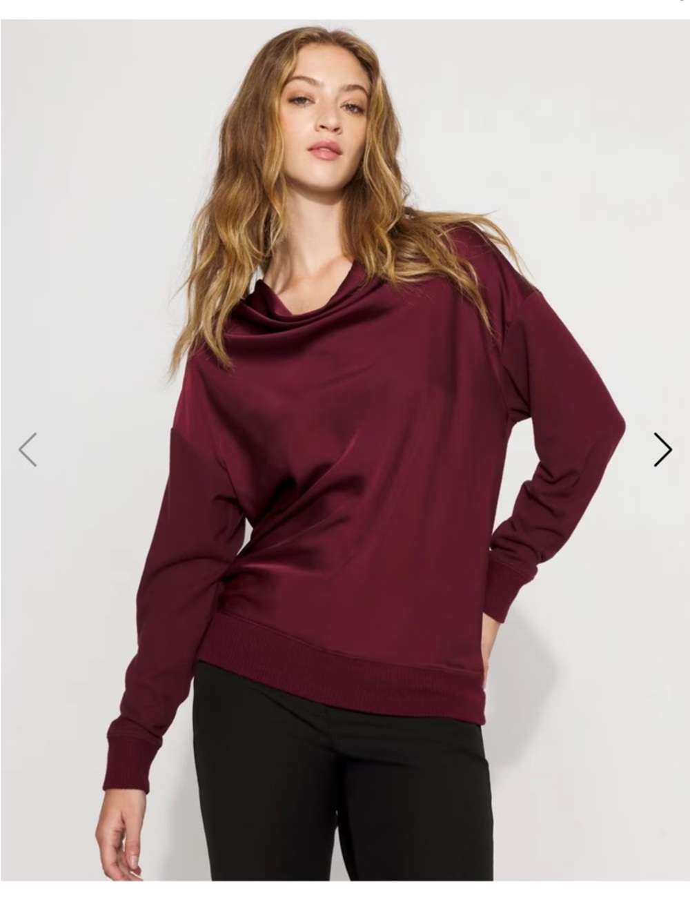 WHBM Satin Mix Snit Top